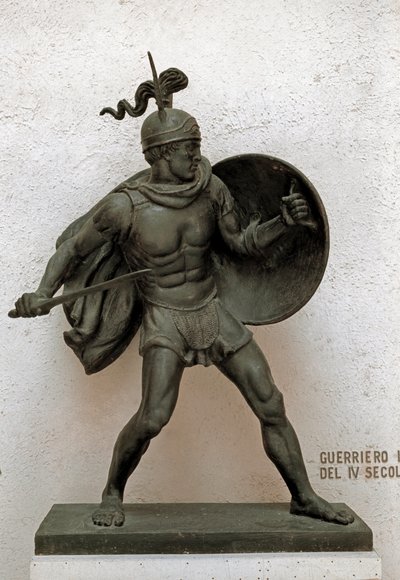 Romersk kunst: bronzestatue af romersk kriger. 4. århundrede f.Kr. Rom, museum for romersk civilisation af Roman