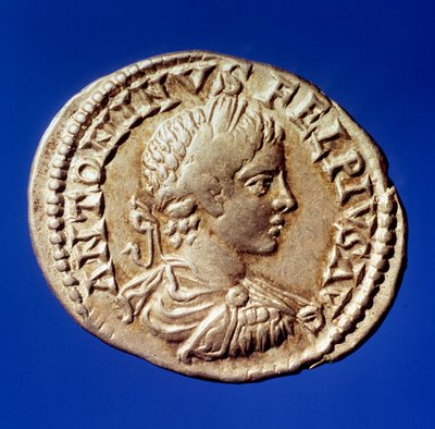 Romersk kunst: sølvbenægter med billedkunst af den romerske kejser Elagabal (Heliogabale eller Marcus Aurelius Antoninus) (204-222 e.Kr.) Paris, B.N. af Roman