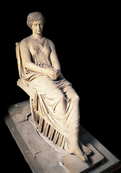 Romersk kunst: statue af Agrippina "" Ainee"" (Agrippina) (14 f.Kr.-33), Germanicus hustru. Marmor skulptur. 1. århundrede e.Kr. Napoli, det nationale arkæologiske museum af Roman