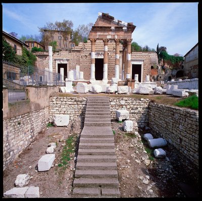 Romersk kunst: udsigt over hovedstaden (hovedstaden), 73 AD, Brescia Italien af Roman