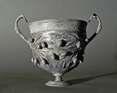 Sølvkantharos med olivengren af Roman