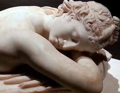 Sovende Hermafrodit: marmorskulptur, romersk kunst af Roman