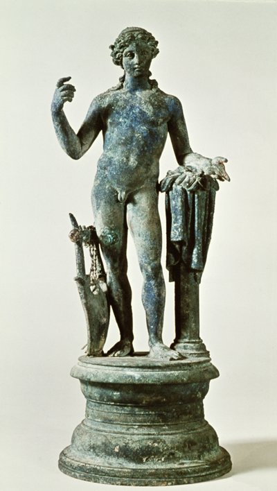 Statue af Apollo fra House of Red Walls, Pompeji, ca. 30 AD (bronze) af Roman