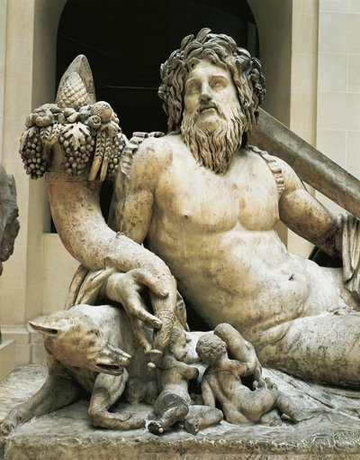 Statue forestillende floden Tiberen (marmor) af Roman