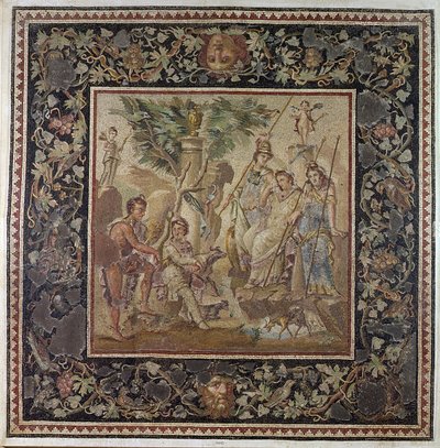 The Judgment of Paris, fra House of the Atrium, Antiokia, ca. 115 AD (mosaik) af Roman