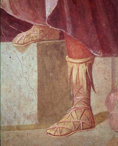 Agamemnons fødder, i Iphigenia-offeret (fresko af Roman