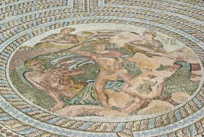 Theseus and the Minotaur, Theseus House, Paphos, Cypern (mosaik) af Roman