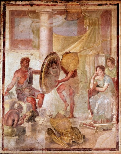 Thetis ved Vulcans smedje (fresco af Roman
