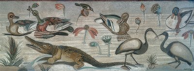 Dyr i Nilen, fra Faunens Hus (Casa del Fauno), Pompeji af Roman