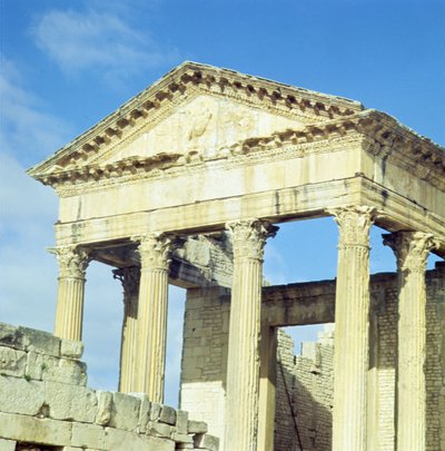 Udsigt over Capitolium, frontfacade, 166-167 AD (se også 92114) af Roman
