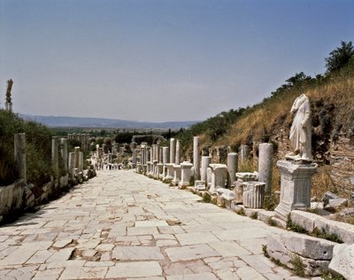 Udsigt over Curetes gade mod biblioteket i Celsus. af Roman
