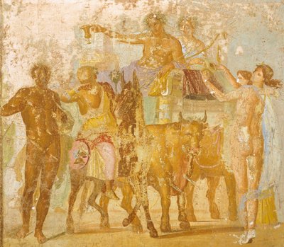 Vægmaleri, der viser Bacchus