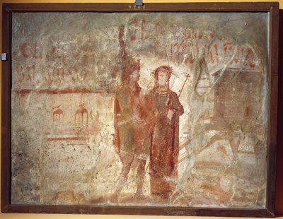Værkstedsskilt og valgmeddelelser, Pompeji, Italien 70-79 AD (fresko) af Roman
