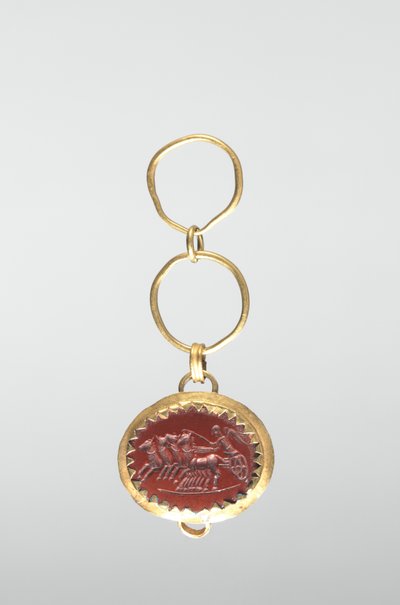 Dybtryk med sejr i vogn af Roman Imperial Period