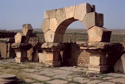 Udsigt over Sertius-markedet, højkejsertid (27 f.Kr.-395 e.Kr.) af Roman Imperial Period