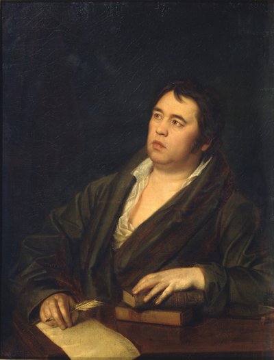 Portræt af digteren Ivan A. Krylov 1769-1844, 1812 af Roman Maximovich Volkov