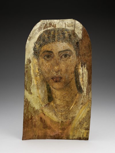 Mumie-portræt af en ung kvinde, AD 1-100 (malet træ, voks og tekstil) af Roman Period Egyptian