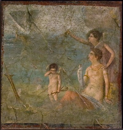 Ariadne og Theseus , 1. H. 1. århundrede. AD. af Roman Pompeian wall painting.