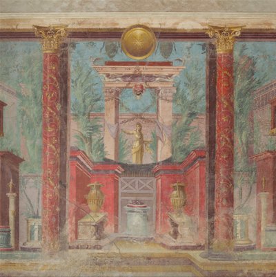 Vægmaleri fra kabinen af en villa ved Boscoreale, ca. 50-40 f.Kr. af Roman Republican Period