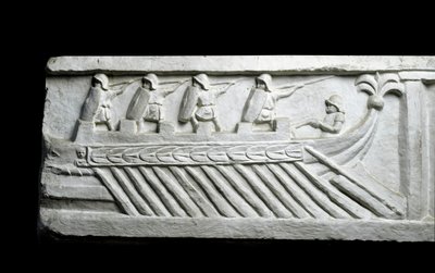 Et krigsskib (lavt relief) af Roman Roman