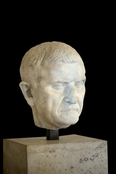 Art Rome Fragment af en statue, portræt af en ukendt (marmor af Roman Roman