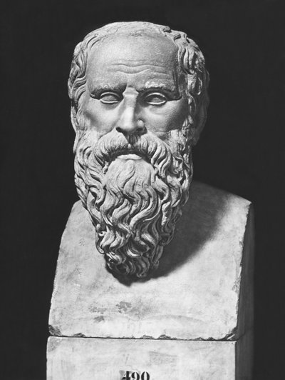 Buste af Diogenes (marmor) af Roman Roman
