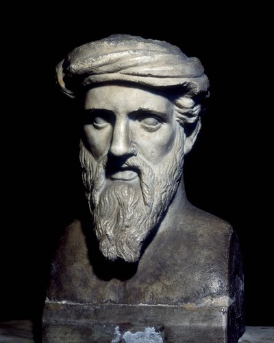 Buste af Pythagoras (6. f.Kr.), Capitolini-museet, Rom. af Roman Roman
