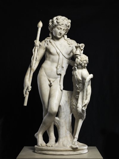 Dionysus med pande, AD 50-150 (marmor) af Roman Roman
