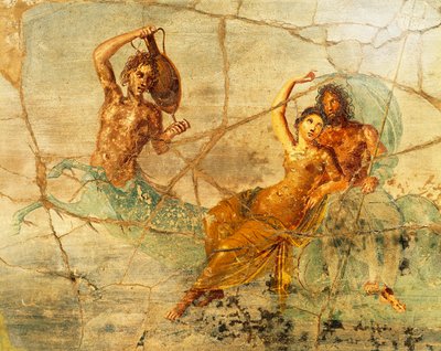 Fresco forestillende Poseidon og Amphitrite, fra Pompei, Italien af Roman Roman