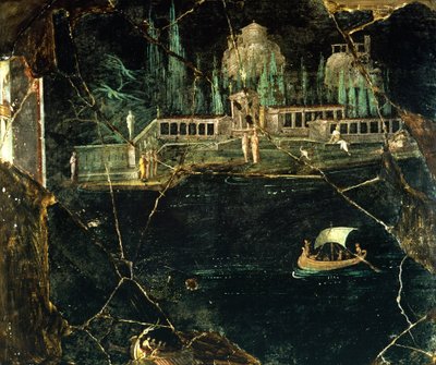 Fresko af et landskab fra Pompeji (UNESCOs verdensarvsliste af Roman Roman