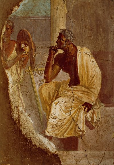 Fresko, der forestiller skuespiller og tragisk maske, fra Pompeji (UNESCOs verdensarvsliste af Roman Roman
