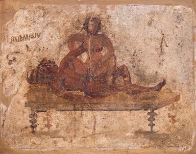 Eroottista aihetta kuvaava fresko Pompejista, Italiasta af Roman Roman