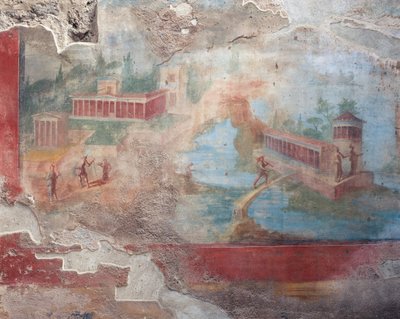 Fresko af springvand-nymfaeum af House of Small Fountain, Pompeji (UNESCOs verdensarvssted af Roman Roman