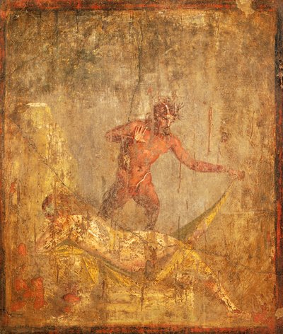 Fresco med et erotisk motiv, der forestiller nymfe og pan fra Pompeji (UNESCOs verdensarvsliste af Roman Roman
