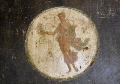 Fresco med medaljon, højre fløj i House of Vettii, Pompeji (UNESCOs verdensarvsliste af Roman Roman