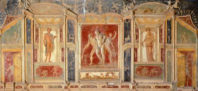 Fresco med vægdekoration, fra House of Meleagro, Pompeji (UNESCOs verdensarvsliste af Roman Roman