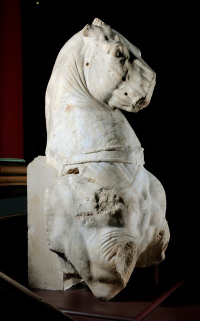 Forreste del af en hest (marmor) (se også 371183 & 371184) af Roman Roman