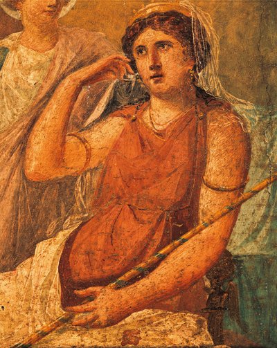 Hera, detalje af fresco med titlen Tortur af Issone, House of Vettii, Pompeji, Campania, romersk civilisation af Roman Roman