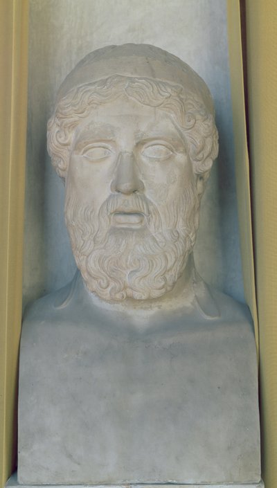 Hermetisk buste af Anacreon (marmor) af Roman Roman