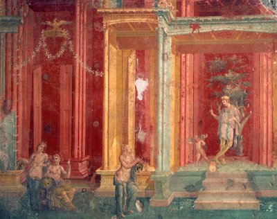 Italien, Napoli-provinsen, Campania-regionen, Pompeji, House of Loreio Tiburtino, Fresco af Roman Roman