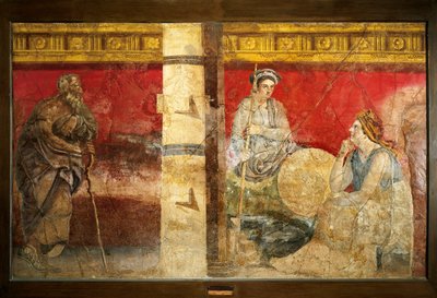Macedoines kongefamilie og en filosof. Fresco 325x199 cm. Fra Boscoreale, nær Napoli. Museo nazionale archeologico, Napoli (Napolis arkæologiske museum) af Roman Roman