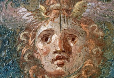 Medaljon med Gorgons hoved, højre fløj i House of the Vettii, Pompeji (UNESCOs verdensarvsliste af Roman Roman