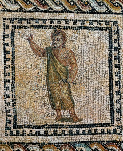 Orator gestikulerer med sin højre hånd (mosaik) af Roman Roman