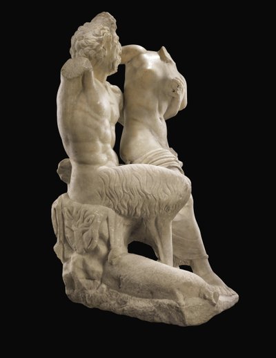 Pan og Hermafrodit, ca. 1. århundrede e.Kr. (marmor) af Roman Roman