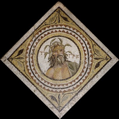 Personificering af floden Tigris, slutningen af det 2./3. århundrede e.Kr. (mosaik) af Roman Roman