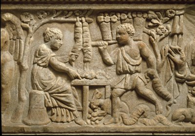 Repræsentation af en producent af kroner (relief) af Roman Roman