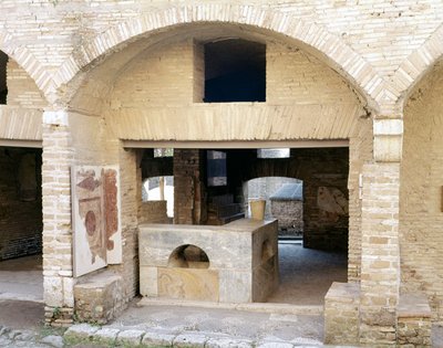 Resten af de romerske bade i Ostia (Ostia). af Roman Roman