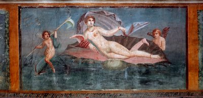 Romersk kunst: "" Venus "" Fresko af Venus-huset i konkylien 1. århundredes Pompei, Italien - Romersk kunst: Venus. Fresko fra House of Venus i Conch. 1. århundrede. Pompeji, Italien af Roman Roman