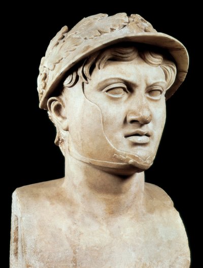 Romersk kunst: buste af Pyrrhus 1. (319-272 f.Kr.) (marmor) af Roman Roman