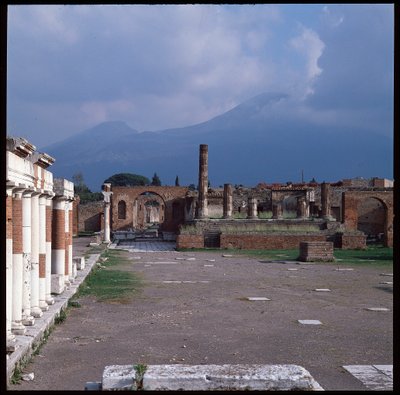 Romersk kunst: udsigt over forummet, det arkæologiske sted i Pompeji (1. århundrede f.Kr.-1. århundrede e.Kr.) Italien (romersk kunst: udsigt over Pompejis forum af Roman Roman